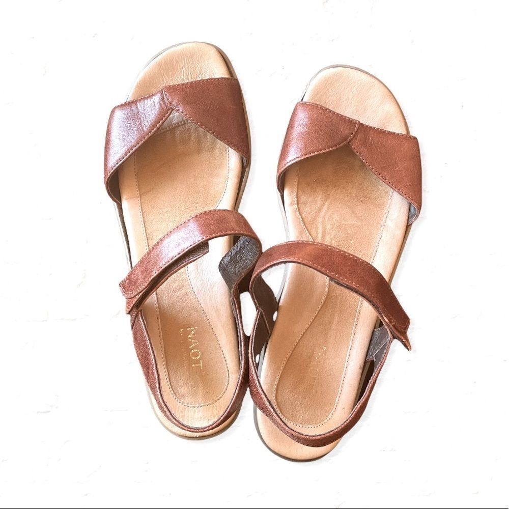 NAOT Wedge Brown Leather Sandals size 40 9.5M